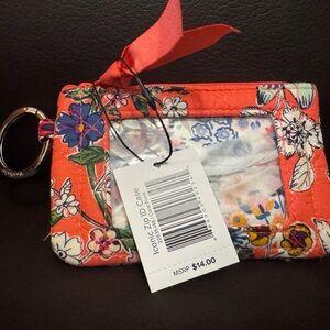 Vera Bradley Floral Zip ID Case - Red and Multicolor